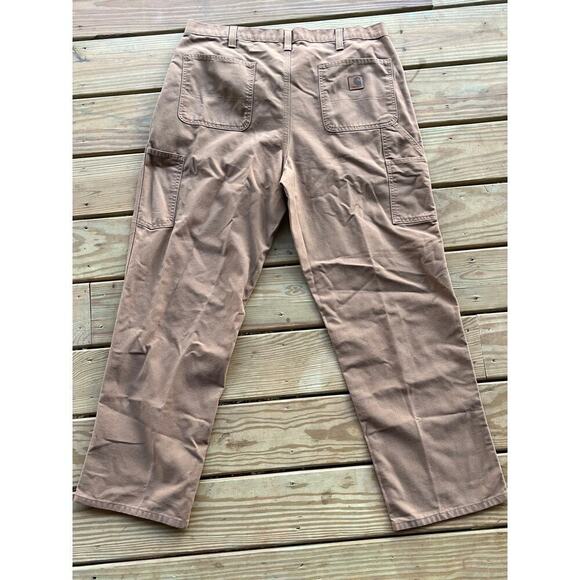 Carhartt Men's Dungaree Fit Canvas Pants. Tan. Work Pants. Size 38/32 - Picture 4 of 5